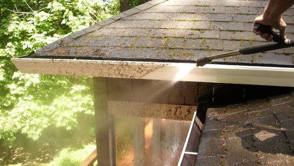 gutter cleaning on a house