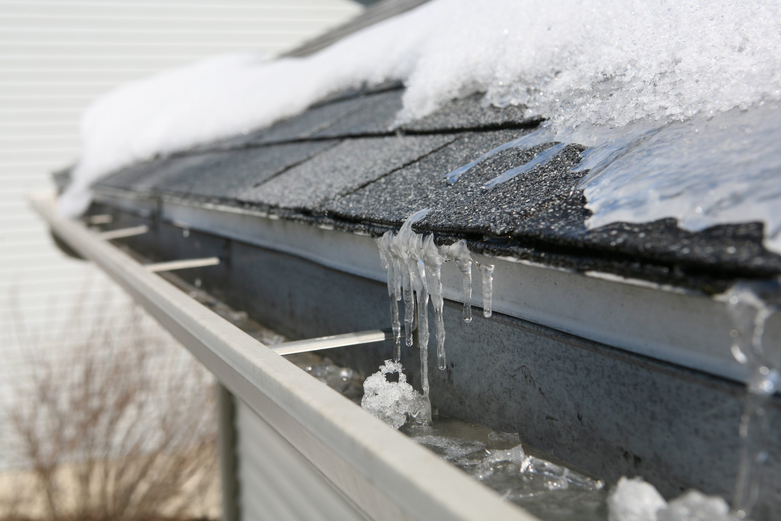 Ice On Roof And Gutters
